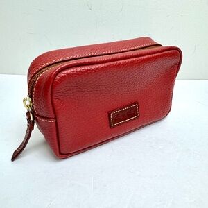 Dooney & Bourke Dark Red Pebbled Leather Cosmetic Bag